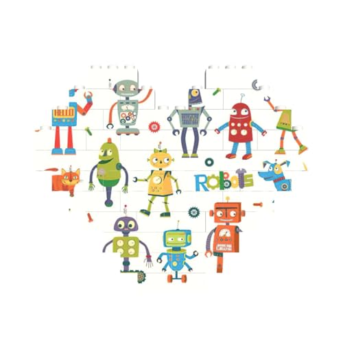 Niedliches Cartoon-Roboter-Baustein-Puzzle in Herzform, personalisiertes Geschenk für Männer und Frauen Niedliches Cartoon-Roboter-Baustein-Puzzle in Herzform, personalisiertes Geschenk für Männer und Frauen von LimPac