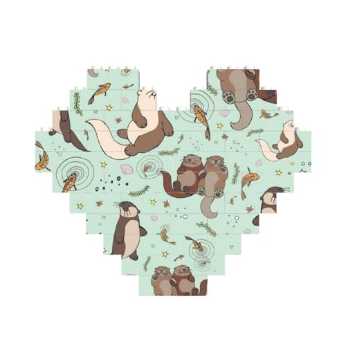 Otters Baustein-Puzzle in Herzform, personalisiertes Geschenk für Männer und Frauen von LimPac