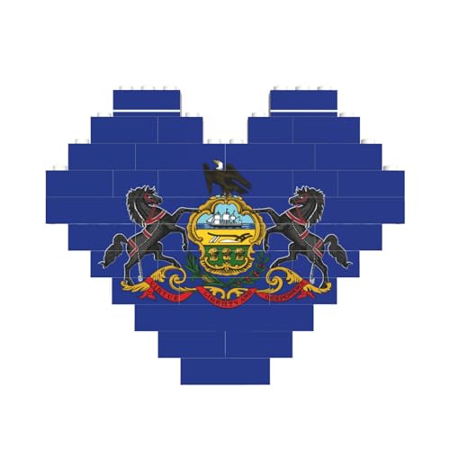 Pennsylvania Bundesstaatsflagge, Baustein-Puzzle, herzförmig, individuelles Geschenk für Männer und Frauen Pennsylvania Bundesstaatsflagge, Baustein-Puzzle, herzförmig, individuelles Geschenk für Männer und Frauen von LimPac