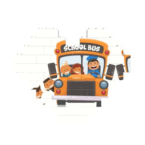 Schulbus-Baustein-Puzzle in Herzform, personalisiertes Geschenk für Männer und Frauen von LimPac