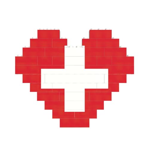 Schweizer Flagge, Baustein-Puzzle, herzförmig, personalisiertes Geschenk für Männer und Frauen Schweizer Flagge, Baustein-Puzzle, herzförmig, personalisiertes Geschenk für Männer und Frauen von LimPac