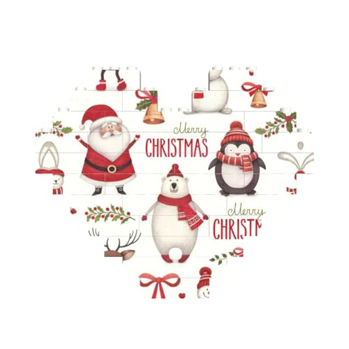 Weihnachtsmann-Baustein-Puzzle in Herzform, personalisiertes Geschenk für Männer und Frauen Weihnachtsmann-Baustein-Puzzle in Herzform, personalisiertes Geschenk für Männer und Frauen von LimPac