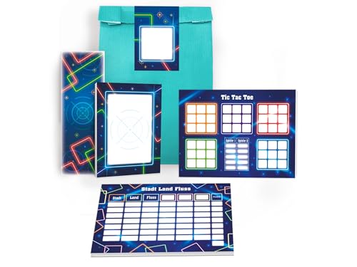 Limonia 10 Lesezeichen + 10 Mini-Notizblöcke A7 + 10 Tic Tac Toe A6 + 10 Stadt-Land-Fluss A6 je 25 Blätter + 10 Tüten + 10 Aufkleber Gastgeschenk Mitgebsel Kindergeburtstag Party Jungen Lasertag neon Limonia 10 Lesezeichen + 10 Mini-Notizblöcke A7 + 10 Tic Tac Toe A6 + 10 Stadt-Land-Fluss A6 je 25 Blätter + 10 Tüten + 10 Aufkleber Gastgeschenk Mitgebsel Kindergeburtstag Party Jungen Lasertag neon von Limonia