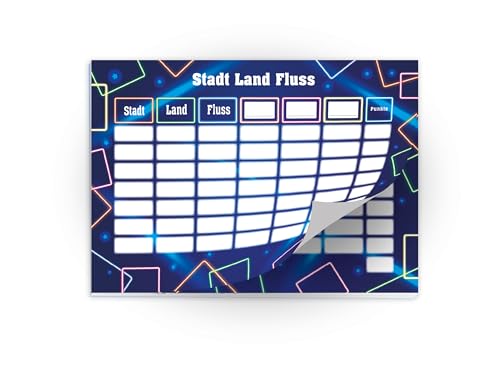 10 Stadt-Land-Fluss je 25 Blätter DIN A6 Spielblock Set Mitbringsel Gastgeschenk Mitgebsel zum Kindergeburtstag Motto-Party Fest Feier Event Reise Jungen Jungs Teenies Mädels Schule Lasertag neon 10 Stadt-Land-Fluss je 25 Blätter DIN A6 Spielblock Set Mitbringsel Gastgeschenk Mitgebsel zum Kindergeburtstag Motto-Party Fest Feier Event Reise Jungen Jungs Teenies Mädels Schule Lasertag neon von Limonia