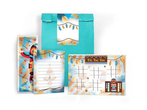6 Lesezeichen, 6 Mini-Notizblöcke A7, 6 Tic Tac Toe A6 je 25 Blätter + 6 Tüten + 6 Aufkleber Set Gastgeschenk Mitgebsel zum Kindergeburtstag Motto-Party Unisex Teenies Mädels Jungs Indianer Federn 6 Lesezeichen, 6 Mini-Notizblöcke A7, 6 Tic Tac Toe A6 je 25 Blätter + 6 Tüten + 6 Aufkleber Set Gastgeschenk Mitgebsel zum Kindergeburtstag Motto-Party Unisex Teenies Mädels Jungs Indianer Federn von Limonia
