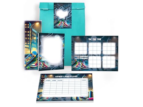 8 Lesezeichen + 8 Mini-Notizblöcke A7 + 8 Tic Tac Toe A6 + 8 Stadt-Land-Fluss A6 je 25 Blätter + 8 Tüten + 8 Aufkleber Gastgeschenk Mitgebsel Kindergeburtstag Party Teenies Mädels Jungs Graffiti 8 Lesezeichen + 8 Mini-Notizblöcke A7 + 8 Tic Tac Toe A6 + 8 Stadt-Land-Fluss A6 je 25 Blätter + 8 Tüten + 8 Aufkleber Gastgeschenk Mitgebsel Kindergeburtstag Party Teenies Mädels Jungs Graffiti von Limonia