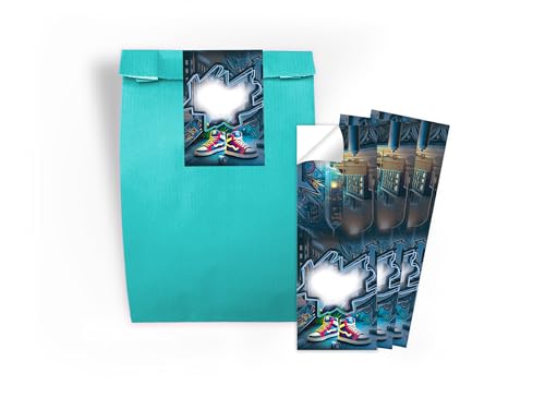 Limonia 10 Geschenktüten + 10 Selbstklebende Aufkleber/Sticker A7 Verpackung Mitbringsel Gastgeschenk Mitgebsel zum Kindergeburtstag Party Unisex Teenies Mädels Jungs Graffiti Limonia 10 Geschenktüten + 10 Selbstklebende Aufkleber/Sticker A7 Verpackung Mitbringsel Gastgeschenk Mitgebsel zum Kindergeburtstag Party Unisex Teenies Mädels Jungs Graffiti von Limonia