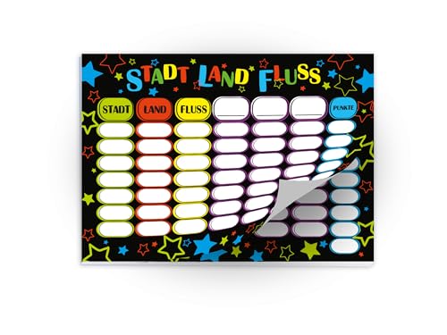 Limonia 2 Stadt Land Fluss je 25 Blätter DIN A6 Set Mitbringsel Gastgeschenk Mitgebsel zum Kindergeburtstag Motto-Party Fest Feier Event Reise Unisex Teenies Mädels Jungs Bausteine bunt von Limonia