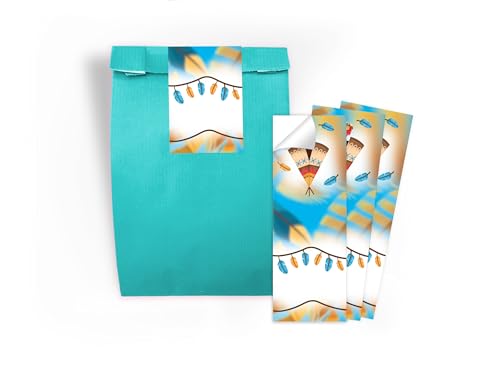 Limonia 6 Geschenktüten + 6 Selbstklebende Aufkleber/Sticker A7 Verpackung Mitbringsel Gastgeschenk Mitgebsel zum Kindergeburtstag Motto-Party Unisex Teenies Mädels Jungs Indianer Federn Abenteuer Limonia 6 Geschenktüten + 6 Selbstklebende Aufkleber/Sticker A7 Verpackung Mitbringsel Gastgeschenk Mitgebsel zum Kindergeburtstag Motto-Party Unisex Teenies Mädels Jungs Indianer Federn Abenteuer von Limonia
