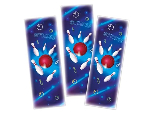 Limonia 6 Lesezeichen Set Papier Mitbringsel Gastgeschenk Mitgebsel Giveaways zum Kindergeburtstag Motto-Party Fest Feier Event Jungen Jungs Boys Mädchen Schule Kindergarten Bowling Kegeln neon von Limonia