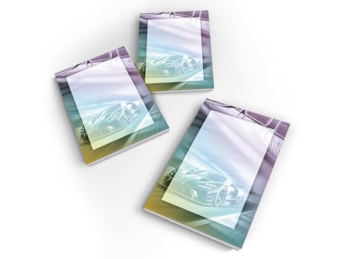 Limonia 6 Mini-Notizblöcke je 25 Blätter DIN A7 Set Mitbringsel Gastgeschenk Mitgebsel zum Kindergeburtstag Motto-Party Fest Feier Event Reise Unisex Teenies Mädels Jungs Auto Rennauto von Limonia