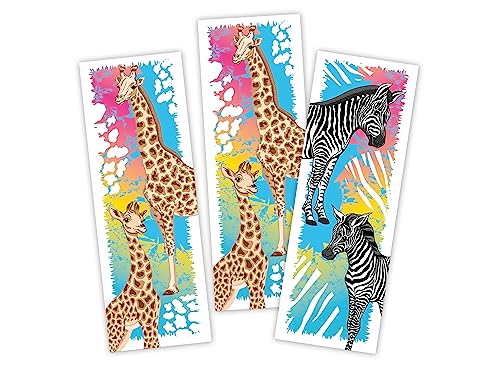 Limonia 8 Lesezeichen Papier Safari Set Mitgebsel Mitbringsel Gastgeschenk Dank Giveaways zum Kindergeburtstag Fest Event Motto-Party Feier für Teens Mädchen Jungen Kindergarten Schule von Limonia