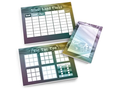 Set 1 Tic Tac Toe + 1 Stadt Land Fluss + 1 Mini-Notizblock je 25 Blätter Papierspiel Mitgebsel Mitbringsel Gastgeschenk zum Kindergeburtstag Fest Motto-Party Reise Teenies Mädels Jungs Auto Rennauto Set 1 Tic Tac Toe + 1 Stadt Land Fluss + 1 Mini-Notizblock je 25 Blätter Papierspiel Mitgebsel Mitbringsel Gastgeschenk zum Kindergeburtstag Fest Motto-Party Reise Teenies Mädels Jungs Auto Rennauto von Limonia