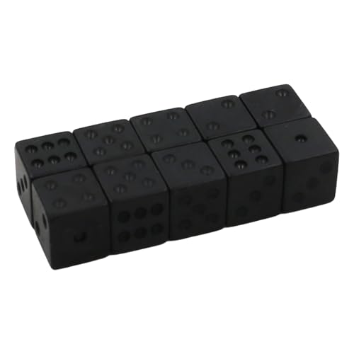 10-teiliges Würfel-Set, 16 mm, solides Spielset mit großen Punkten, 6-seitig, Acryl, pädagogische und abgerundete Ecken, Acrylwürfel von Limtula