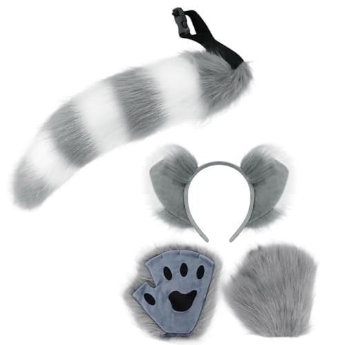 3pcs Tierkleid Kostüm Halloween Foxes Kostüm Enthält Plüschohren Kopfband Schwanzhandschuhe Für Kid Adult Cosplay 3pcs Tierkleid Kostüm Halloween Foxes Kostüm Enthält Plüschohren Kopfband Schwanzhandschuhe Für Kid Adult Cosplay von Limtula