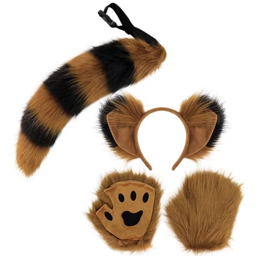 3pcs Tierkleid Kostüm Halloween Foxes Kostüm Enthält Plüschohren Kopfband Schwanzhandschuhe Für Kid Adult Cosplay 3pcs Tierkleid Kostüm Halloween Foxes Kostüm Enthält Plüschohren Kopfband Schwanzhandschuhe Für Kid Adult Cosplay von Limtula