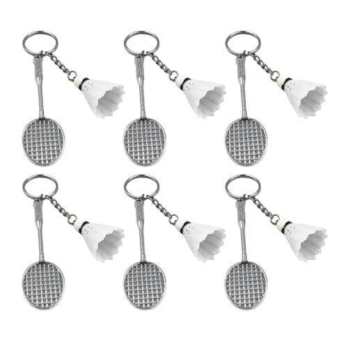 Badminton-Schlüsselanhänger, Badminton-Anhänger, Schlüsselanhänger, Badminton-Schlüsselhalter für Kinder, Erwachsene, Weihnachten, Geburtstag, Geschenk, Federball, Schlüsselanhänger, 6 Stück Badminton-Schlüsselanhänger, Badminton-Anhänger, Schlüsselanhänger, Badminton-Schlüsselhalter für Kinder, Erwachsene, Weihnachten, Geburtstag, Geschenk, Federball, Schlüsselanhänger, 6 Stück von Limtula