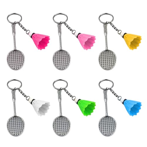 Badminton-Schlüsselanhänger, Badminton-Anhänger, Schlüsselanhänger, Badminton-Schlüsselhalter für Kinder, Erwachsene, Weihnachten, Geburtstag, Geschenk, Federball, Schlüsselanhänger, 6 Stück Badminton-Schlüsselanhänger, Badminton-Anhänger, Schlüsselanhänger, Badminton-Schlüsselhalter für Kinder, Erwachsene, Weihnachten, Geburtstag, Geschenk, Federball, Schlüsselanhänger, 6 Stück von Limtula