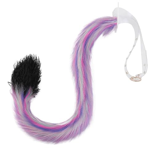 Cosplay-Tierschwanz-Kostüm, 100 cm langer Plüschschwanz mit verstellbarem Bund, für Kinder, Erwachsene, Halloween-Kostüm-Zubehör von Limtula
