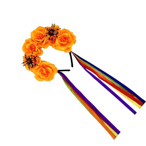 Halloween-Kopfbedeckung für Kinder und Erwachsene, Blumenspinnen, Dekoration, festliche Kopfbedeckung für verschiedene Altersgruppen, Halloween-Kostüm, Stirnbänder mit Bändern Halloween-Kopfbedeckung für Kinder und Erwachsene, Blumenspinnen, Dekoration, festliche Kopfbedeckung für verschiedene Altersgruppen, Halloween-Kostüm, Stirnbänder mit Bändern von Limtula