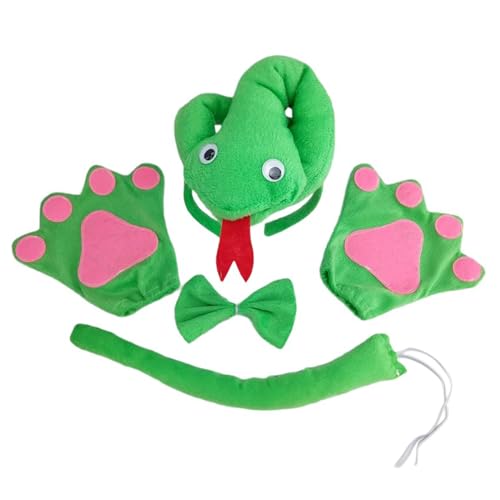 Halloween Schlangenkostüm Set Einschließlich Schlangenhaarband Schwanzhandschuh Und Bowtie Für Kid Adult Halloween Cosplay Party von Limtula