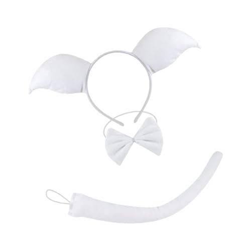Halloween-Tier-Outfit, Schweinekostüm, Zubehör mit Stirnband, Schwanz, Nase, Fliege, Rock für Kinder, Erwachsene, Halloween, Geburtstag von Limtula