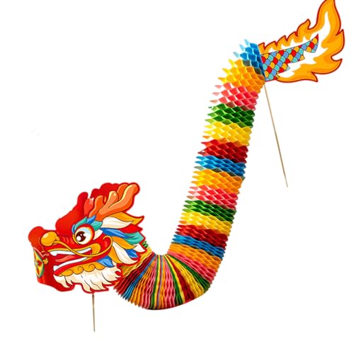 Leuchten 3D Dragon Paper Puppet Set Handgefertigtes Chinesisches Drachen Tanzhandwerk Set Für Kid Adult School Craft Project Projection von Limtula