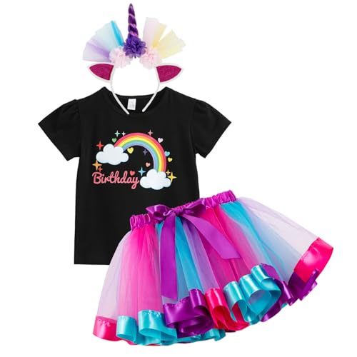 Licorne Girls Geburtstag Kostüm Outfit Set Rainbow Ballet Rocks Shirt Licorne Horn Stirnband Geburtstagsfeier Vorräte Licorne Girls Geburtstag Kostüm Outfit Set Rainbow Ballet Rocks Shirt Licorne Horn Stirnband Geburtstagsfeier Vorräte von Limtula
