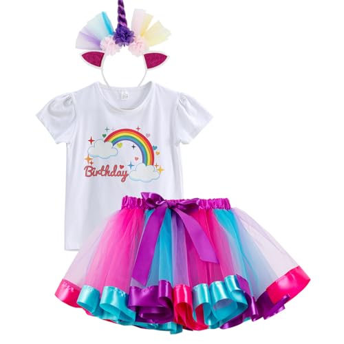 Licorne Girls Geburtstag Kostüm Outfit Set Rainbow Ballet Rocks Shirt Licorne Horn Stirnband Geburtstagsfeier Vorräte Licorne Girls Geburtstag Kostüm Outfit Set Rainbow Ballet Rocks Shirt Licorne Horn Stirnband Geburtstagsfeier Vorräte von Limtula