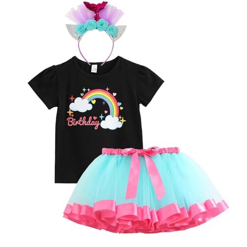 Licorne Girls Geburtstag Kostüm Outfit Set Rainbow Ballet Rocks Shirt Licorne Horn Stirnband Geburtstagsfeier Vorräte Licorne Girls Geburtstag Kostüm Outfit Set Rainbow Ballet Rocks Shirt Licorne Horn Stirnband Geburtstagsfeier Vorräte von Limtula