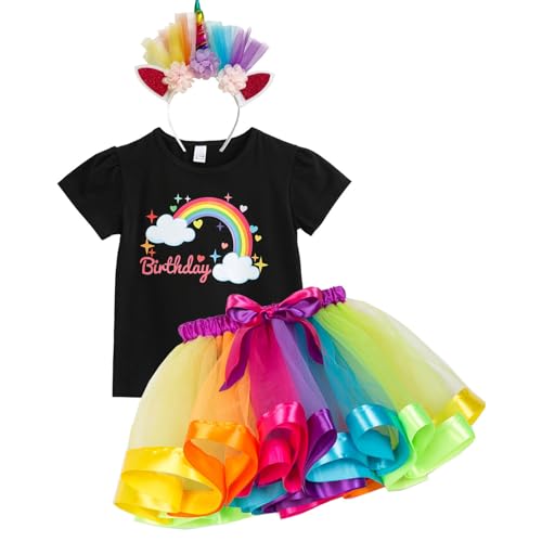 Licorne Girls Geburtstag Kostüm Outfit Set Rainbow Ballet Rocks Shirt Licorne Horn Stirnband Geburtstagsfeier Vorräte Licorne Girls Geburtstag Kostüm Outfit Set Rainbow Ballet Rocks Shirt Licorne Horn Stirnband Geburtstagsfeier Vorräte von Limtula