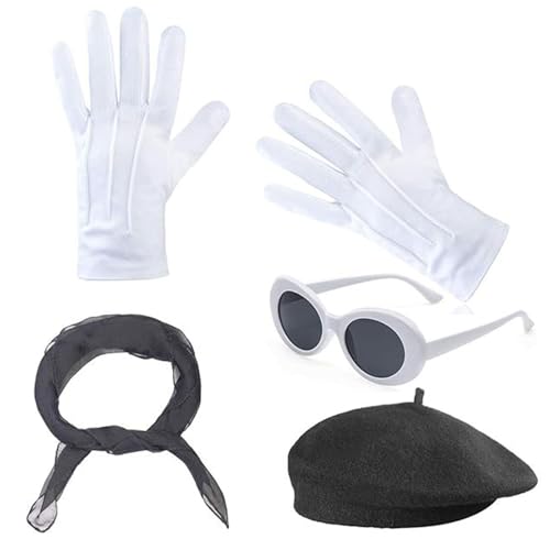 Limtula 1980er Jahre Französisch Kostüm Set French Berets Hutgläser Schalhandschuhe Französische Künstler Kits Für Halloween Cosplay Carnivals Limtula 1980er Jahre Französisch Kostüm Set French Berets Hutgläser Schalhandschuhe Französische Künstler Kits Für Halloween Cosplay Carnivals von Limtula