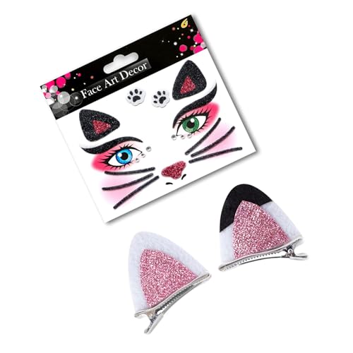 Limtula 2/3/4-teiliges Katzenkostüm-Set, Halloween-Kostüm, Cosplay, Party, Requisiten, Katzenohren, Stirnband, Fliege, Schwanz, Tutus, Gesicht, Aufkleber für Kinder Limtula 2/3/4-teiliges Katzenkostüm-Set, Halloween-Kostüm, Cosplay, Party, Requisiten, Katzenohren, Stirnband, Fliege, Schwanz, Tutus, Gesicht, Aufkleber für Kinder von Limtula