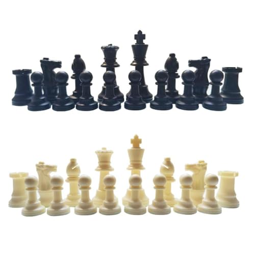Limtula 32-teiliges Tragbares Kunststoff Schachfiguren Set Schachfiguren Standard Turnierschachfiguren Für Erwachsene Oder Kinder Schachfiguren von Limtula