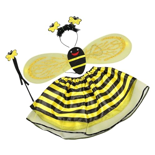 Limtula 4pieces Bienen Kostüm Für Erwachsene Frauen Kostüm Set Halloween Cosplay Kostüm Spaß Tun Um Accessoires Zu Spielen. Accessoires von Limtula