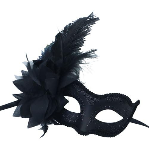 Limtula Blumen-Maskerade, halbes Gesicht, gefiederte Halloween-Brillen für Frauen, Hochzeit, Maskerade, Party Limtula Blumen-Maskerade, halbes Gesicht, gefiederte Halloween-Brillen für Frauen, Hochzeit, Maskerade, Party von Limtula