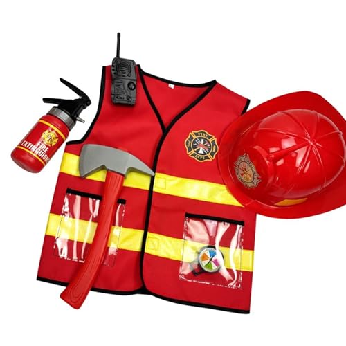 Limtula Chiefs Rollenspiele Kostüm Dressup Set Tun Vor Dass Fighter Outfit Mit Realistischem Accessoires Feuerfighter Kostüm Limtula Chiefs Rollenspiele Kostüm Dressup Set Tun Vor Dass Fighter Outfit Mit Realistischem Accessoires Feuerfighter Kostüm von Limtula
