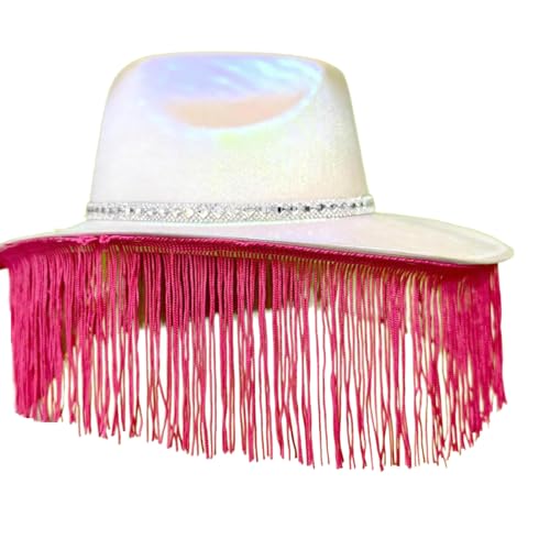 Limtula Cowboyhut für Erwachsene mit Pailletten und farbigen Fransen, Western-Cowgirl-Hüte, Modell-Show, Aufführungen, Fotografie-Hut von Limtula