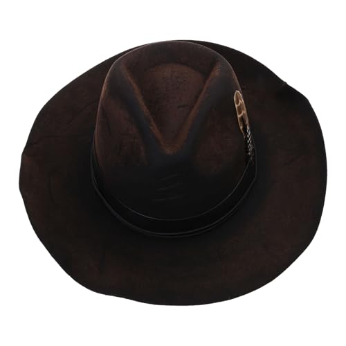 Limtula Distress Fedoras Hut für Damen und Herren mit gewebtem Gürtel, Panama-Hut, Zauberhut, Wollmütze, Rollenspiel-Kostüm, Erwachsenen-Verkleidungshut Limtula Distress Fedoras Hut für Damen und Herren mit gewebtem Gürtel, Panama-Hut, Zauberhut, Wollmütze, Rollenspiel-Kostüm, Erwachsenen-Verkleidungshut von Limtula