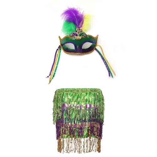 Limtula Einzigartiges 2-teiliges Karnevalskostüm-Zubehör mit Feder-Dekoration für eine Party zum Thema Feier für einen auffälligen Look von Limtula