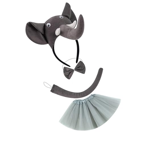 Limtula Elefanten-Kostüm-Set, Elefantenohren, Stirnband, Fliege, Schwanz, Tutus, Rock, Handschuhe, Kinder, Mädchen, Halloween, Cosplay, Party-Kostüm Limtula Elefanten-Kostüm-Set, Elefantenohren, Stirnband, Fliege, Schwanz, Tutus, Rock, Handschuhe, Kinder, Mädchen, Halloween, Cosplay, Party-Kostüm von Limtula