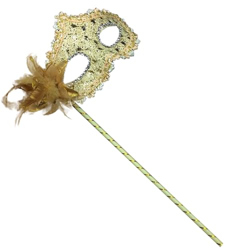 Limtula Federierte Maskerade Augenmaske Mit Stick Halbe Gesichtsmaske Masquerade Kostümgendeur Für Frauen Halloween Prom Party von Limtula