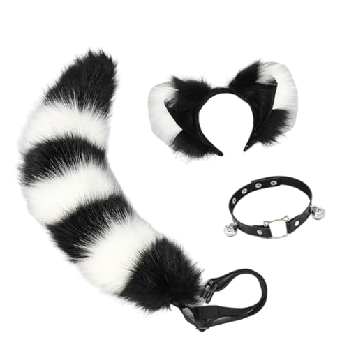 Limtula Fuchs Schwanz Glocken Halsband Katzen Ohren Haarband Plüsch Tier Schwanz Verstellbarer Gürtel Halloween Kostüm Zubehör für Karneval Limtula Fuchs Schwanz Glocken Halsband Katzen Ohren Haarband Plüsch Tier Schwanz Verstellbarer Gürtel Halloween Kostüm Zubehör für Karneval von Limtula