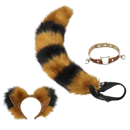 Limtula Fuchs Schwanz Glocken Halsband Katzen Ohren Haarband Plüsch Tier Schwanz Verstellbarer Gürtel Halloween Kostüm Zubehör für Karneval Limtula Fuchs Schwanz Glocken Halsband Katzen Ohren Haarband Plüsch Tier Schwanz Verstellbarer Gürtel Halloween Kostüm Zubehör für Karneval von Limtula