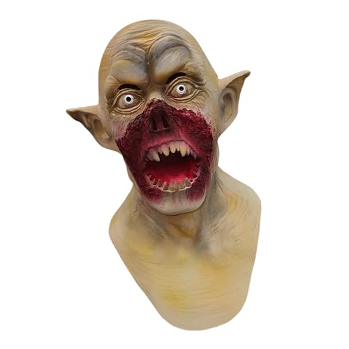 Limtula Gruseliges Vampir-Kostüm, Partys, realistisches Blut, breiter Mund, gehende Leiche, Kopfbedeckung, Kopfbedeckung für Halloween-Zubehör Limtula Gruseliges Vampir-Kostüm, Partys, realistisches Blut, breiter Mund, gehende Leiche, Kopfbedeckung, Kopfbedeckung für Halloween-Zubehör von Limtula