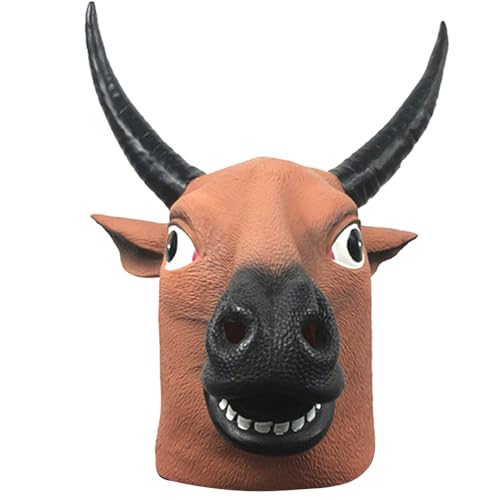 Limtula Halloween-Cosplay-Kopf mit Horn, Tierrinder, voller Kopf, für Halloween, Maskerade, Karneval, Cosplay-Party Limtula Halloween-Cosplay-Kopf mit Horn, Tierrinder, voller Kopf, für Halloween, Maskerade, Karneval, Cosplay-Party von Limtula