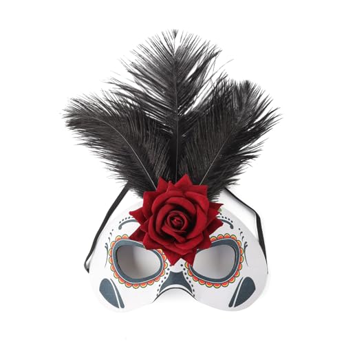Limtula Halloween Day Der Toten Gefiederten Rosenmaske Zuckerschädel Halbgesicht Eyemask Kostümzubehör Für Maskeren Carnivals Limtula Halloween Day Der Toten Gefiederten Rosenmaske Zuckerschädel Halbgesicht Eyemask Kostümzubehör Für Maskeren Carnivals von Limtula