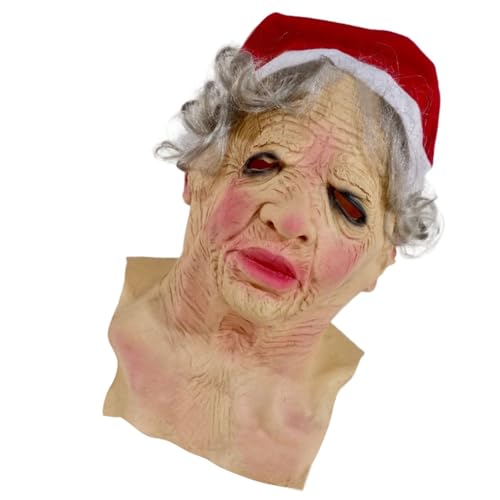 Limtula Halloween-Kopfbedeckung für alte Frauen, Oma, mit Hut, Halloween-Kostüm-Dekorationen, voller Kopf Limtula Halloween-Kopfbedeckung für alte Frauen, Oma, mit Hut, Halloween-Kostüm-Dekorationen, voller Kopf von Limtula