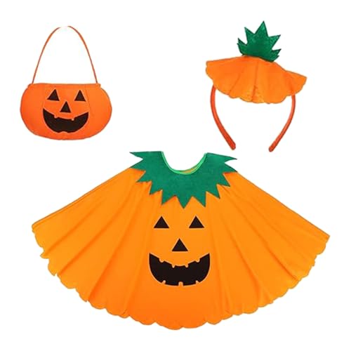 Limtula Halloween-Kürbis-Kostüm-Set für Damen und Herren, Halloween-Kürbis-Umhang, Halloween-Kürbis-Süßigkeitentasche, Hut, Party-Requisiten Limtula Halloween-Kürbis-Kostüm-Set für Damen und Herren, Halloween-Kürbis-Umhang, Halloween-Kürbis-Süßigkeitentasche, Hut, Party-Requisiten von Limtula