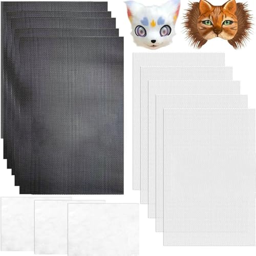 Limtula Katzen Füchse Maske Mit Pelzen Augennetzaufkleber Therianer Verkleiden Maske Um Tiermask Arts Craft Kits Kostümmaske Zu Malen von Limtula